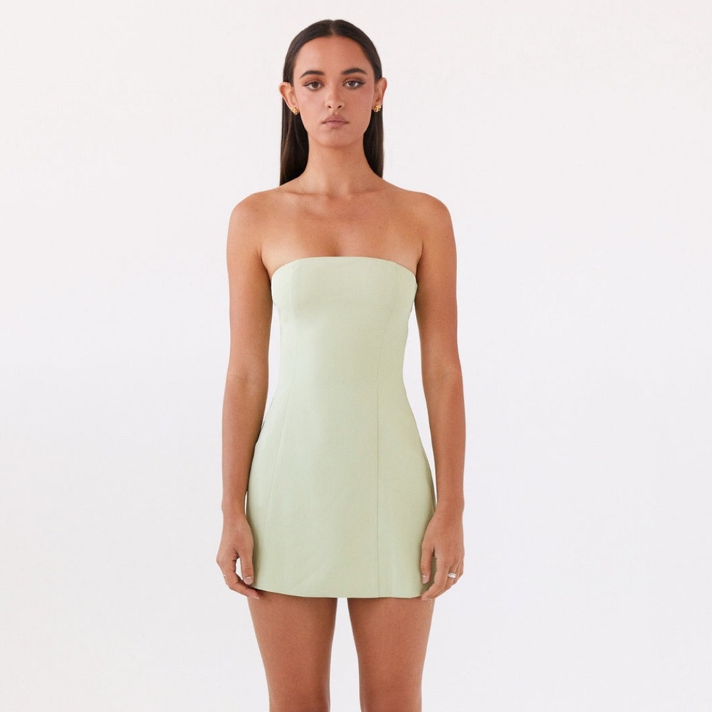 Peppermayo Strapless Light Green Dress